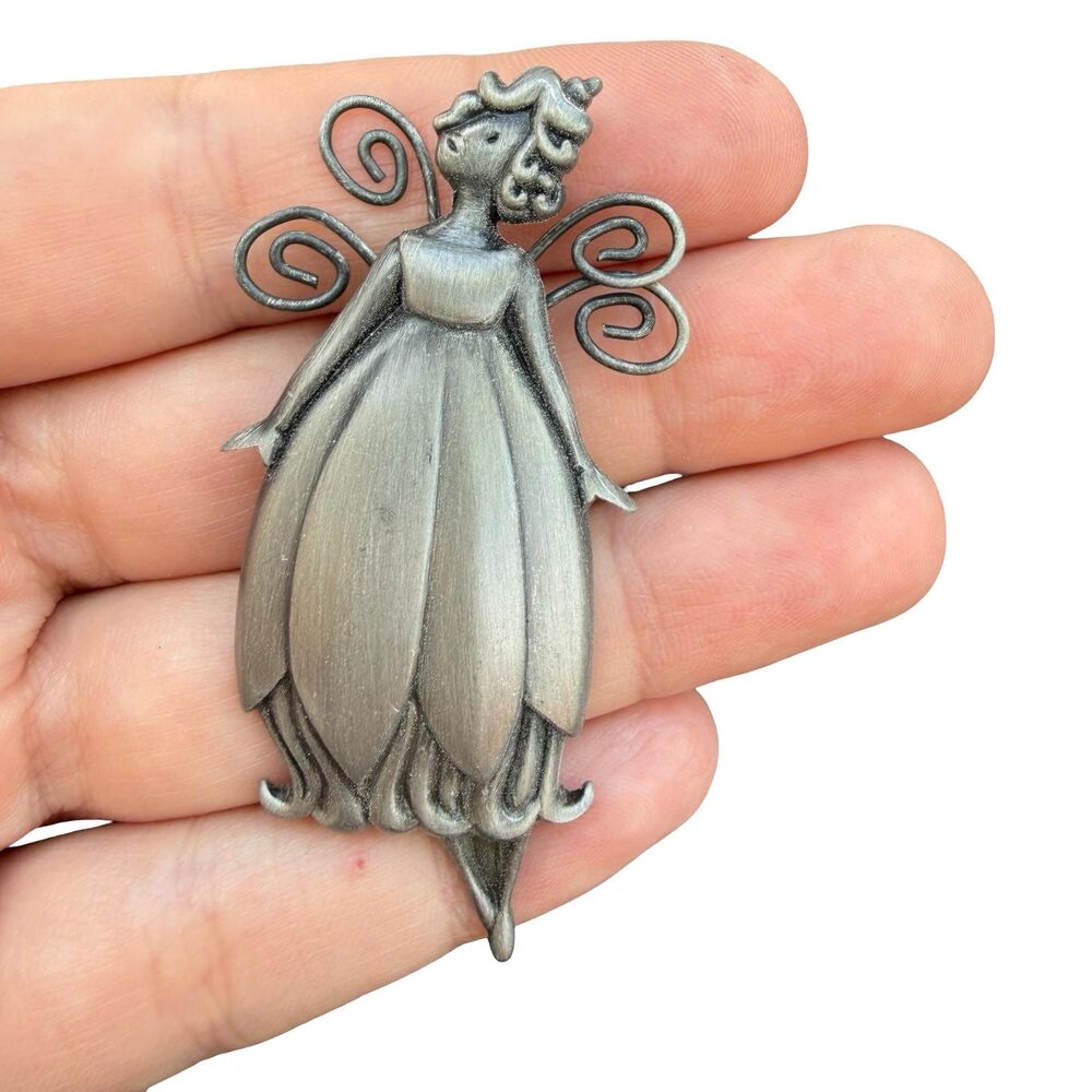 Vintage Hallmark  FAIRY Pewter Brooch Pin